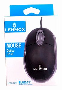 Mouse Óptico Usb 1200dpi Lemox Ley-28 Preto Pc E Notebook
