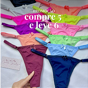 Compre 5 e LEVE 6 - Calcinha de regulagem fio duplo  microfibra