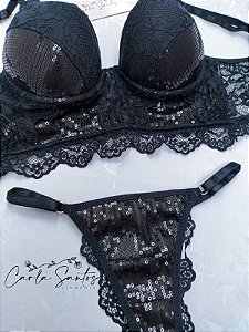 Conjunto cropped Celebração - Preto