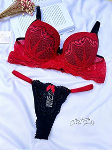 Conjunto Jade - Preto e Vermelho