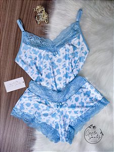 Baby doll Azul vaquinha