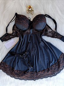 Camisola Microfibra - Preta Bicolor