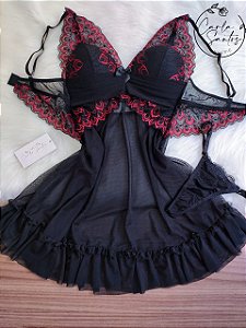 Camisola Tule - Preta Bicolor
