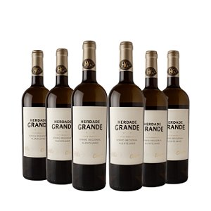 Caixa com 6 gfs Vinho Branco Português Herdade Grande Colheita Selecionada Clássico 2021 750ml
