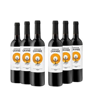 Caixa com 6 Vinhos Português Herdade Grande Origens Tinto 2020 750ml