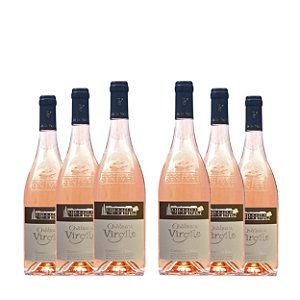 Caixa com 6 gfs Vinhos Rosé Francês Château Virgile 2023