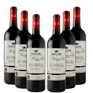 Caixa com 6 Vinhos Tinto Francês Delor Heritage Bordeuax AOC 2020