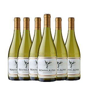 Kit 6 Vinhos Branco Chileno Montes Alpha Chardonnay 2023