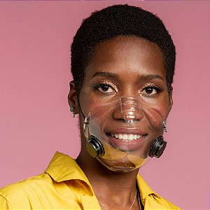 Máscara de Proteção facial SMILE Transparente com NOVO filtro de carvão ATIVADO + íons de PRATA - KIT v.II