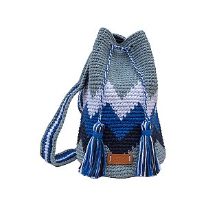 Bolsa Saco de Crochê Zig Zag