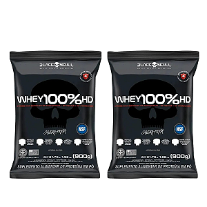 Whey Protein 100% HD 900g Refil BlackSkull 2 Unidades