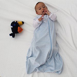 Saco de Dormir Baby Plush Azul Bebe Ziper Invertido