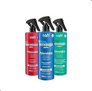 Kit Nanotecnologia Ativo Ionizador Capilar EAÊ 3x500ml