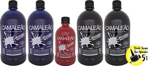 TINTA PREMIUM PARA RECARGA PINCEL MARCADOR DE QUADRO BRANCO - 04 FRASCOS 1 LITRO (PRETO/PRETO/AZUL/AZUL) + 01 FRASCO 500ML (VERMELHO)