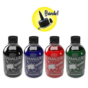 TINTA PREMIUM PARA RECARGA PINCEL MARCADOR DE QUADRO BRANCO - 04 FRASCO 500ML (PRETO/AZUL/VERMELHO/VERDE)