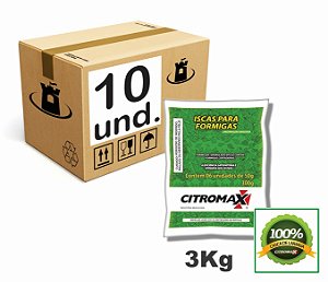 ISCA CASCA DE LARANJA P/ FORMIGAS CITROMAX (10x300g) 3Kg