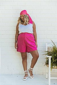 SHORT CURTO LINHO ROSA PINK