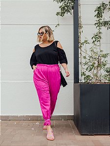 Calça Social Pink Plus Size - Havida-Moda Plus Size