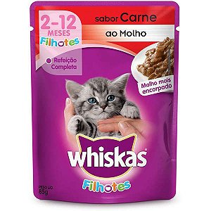 Sachê Whiskas Filhote Carne 85g