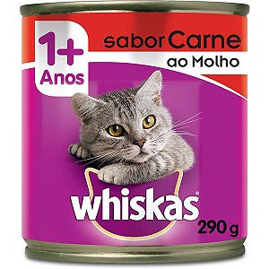 Whiskas Lata Carne ao Molho para Gatos Adultos 290g