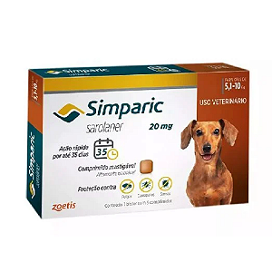 Simparic 20mg 5,1 até 10Kg 1 Comprimido