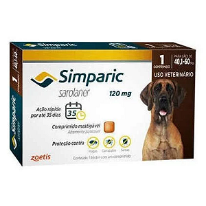 Simparic 120mg 40,1 até 60Kg 1 Comprimido