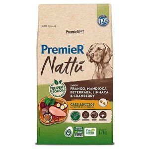 Premier Nattu Cães Adultos Mandioca 12 Kg