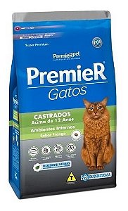 Premier Ambientes Internos Gatos Castrados Acima 12 Anos 500G