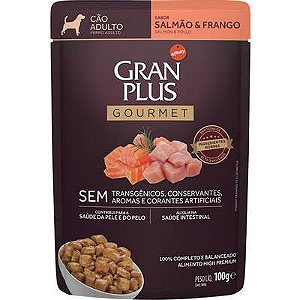 Sachê Gran Plus Gourmet Cães Salmão e Frango 100G