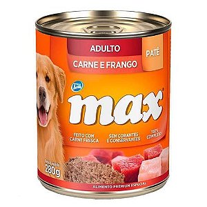 Lata Max Cães Adultos Carne e Frango 280g
