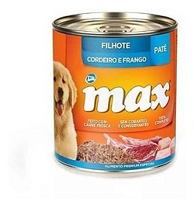 Ração Úmida Para Cães Lata Max 280g - Filhote Cordeiro e Frango