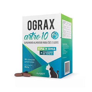 Ograx Artro 10  Suplemento Alimentar para Cães e Gatos 30 Cápsulas