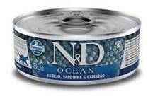 Lata N&D Ocean Gato Badejo Sardinha Camarão 80G