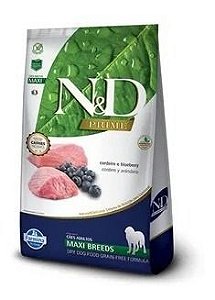 N&D Prime para Cães Adultos Raças Grandes e Gigantes Cordeiro e Blueberry - 10,1Kg