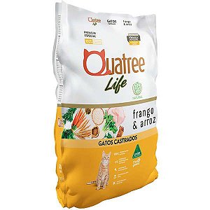 Quatree Life Gatos Castrados Frango e Arroz 1Kg