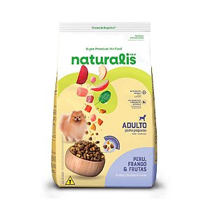 Naturalis Cães Adultos Porte Pequeno Peru Frango e Frutas 1Kg
