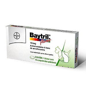 Baytril Flavour 15Mg - 10 Comprimidos