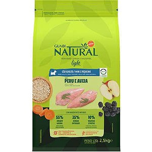 Guabi Natural Cães Adultos Raças Pequenas e Mini Light Peru 2,5 Kg