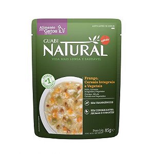 Sachê Guabi Natural Gato Frango Cereais e Vegetais 85G