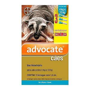 Advocate Cães de 4 a 10Kg Combo 3 Unidades