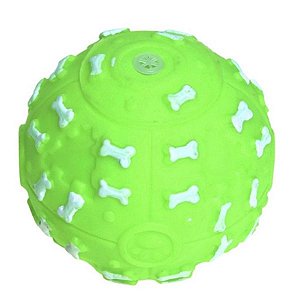 Brinquedo para Cães Bola Com Osso Vinil Verde