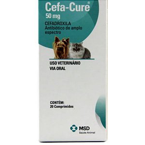 Cefa-Cure 50mg Msd Saúde Animal 20 Comprimidos
