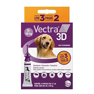 Vectra 3D Cães de 25 a 40kg 4,7ml  Leve 3 Pague 2