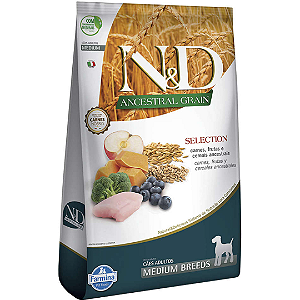 N&D Ancestral Grain Selection Cães Adultos Raças Médias 15kg