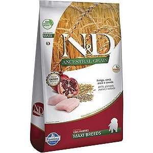 N&D Ancestral Grain Cães Filhotes Raças Grandes Frango e Romã 10,1kg