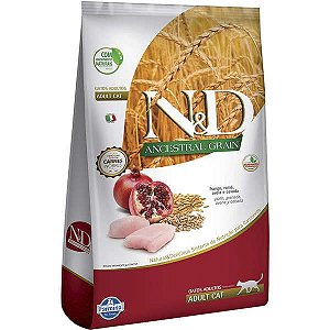 N&D Ancestral Grain para Gatos Adultos Frango e Romã - 7,5kg
