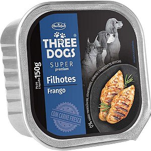 Ração Úmida Pate Super Premium Three Dogs Filhote - 150g