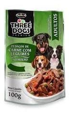 Ração Úmida Sache Premium Especial Three Dogs Legumes - 100g