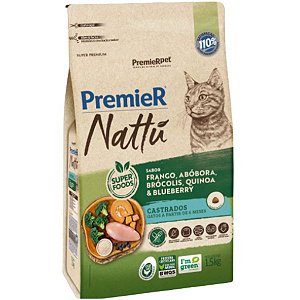 Premier Nattu Gato Adulto Castrado Abóbora 7,5Kg