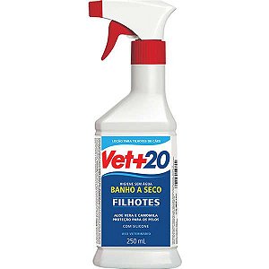 Banho a Seco Filhotes Spray Vet+20 para Cães - 250ml